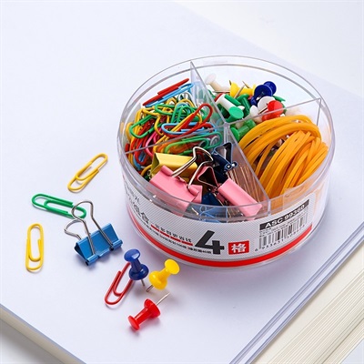 Conjunto de papelaria Alfinetes coloridos 50pcs Clipes 10pcs Clipes de papel 100pcs" 2 Conjunto de papelaria Alfinetes coloridos 50pcs Clipes 10pcs Clipes de papel 100pcs" - Image 2