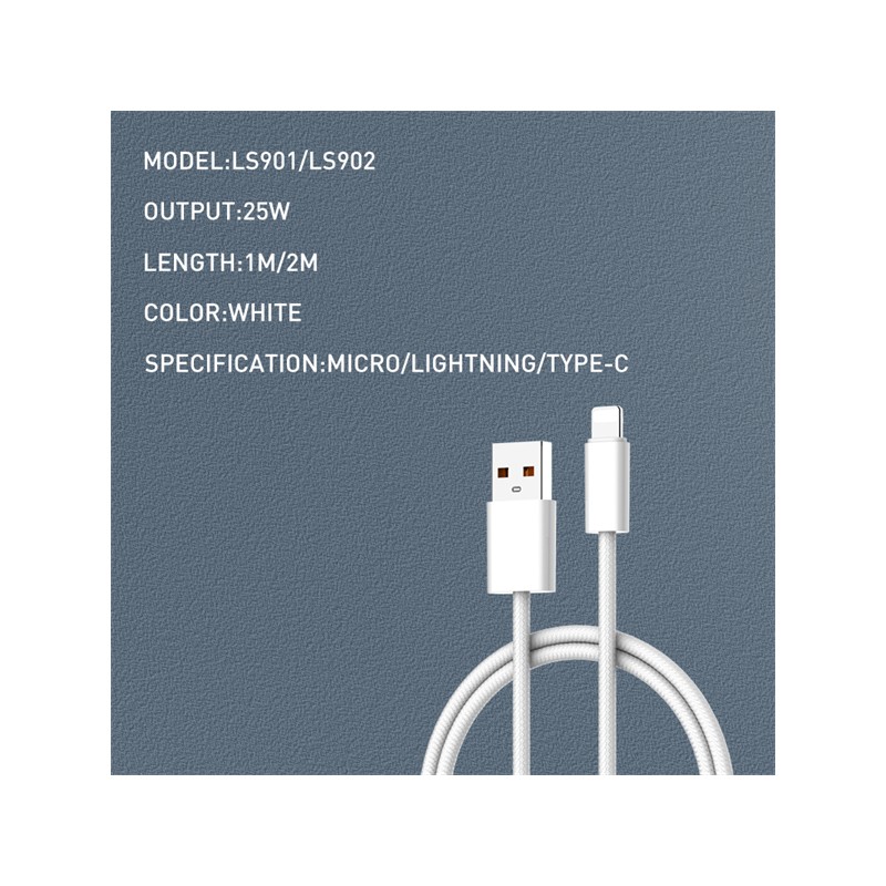 CABO LDNIO USB-C PARA USB-C 1M BRANCO IPHONE 2 CABO LDNIO USB-C PARA USB-C 1M BRANCO IPHONE - Image 2